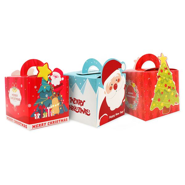 XMAS PAPER BOXES W HANDLES ASST 3PCS