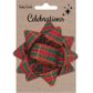 XMAS BOW 9.5CM GOLD TARTAN 1PC