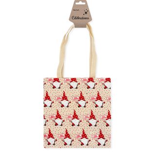 XMAS JUTE TOTE BAG 20X20CM GNOMES 1PC