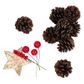 XMAS NATURAL PINECONE MIXED SET 14PCS