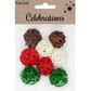 XMAS WICKER DECO BALLS ASSORTED 8PCS