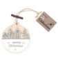 XMAS WOOD ORNAMENT BAUBLE SILVER 1PC