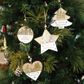 XMAS WOOD ORNAMENT BAUBLE SILVER 1PC