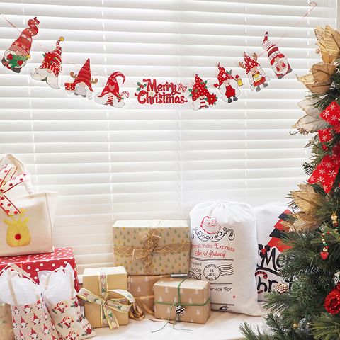 XMAS PAPER GARLAND GNOMES 9PCS