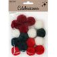 XMAS YARN POM POMS ASSORTED 16PCS