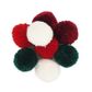 XMAS YARN POM POMS ASSORTED 16PCS