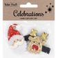 XMAS GLITTER HAIRCLIPS SANTA DEER 2PCS