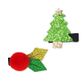 XMAS GLITTER HAIRCLIPS TREE HOLLY 2PCS