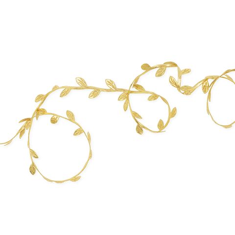 XMAS VEGAN LEATHER LEAF TRIM GOLD 5M