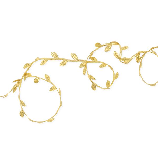 XMAS VEGAN LEATHER LEAF TRIM GOLD 5M