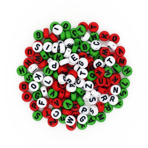 XMAS PLASTIC ALPHABET BEADS ASST 20G