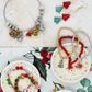 XMAS POLYMER CLAY BEAD ROUND MOTIFS 25PC