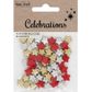 XMAS PLASTIC METALLIC STAR BEADS 60PCS