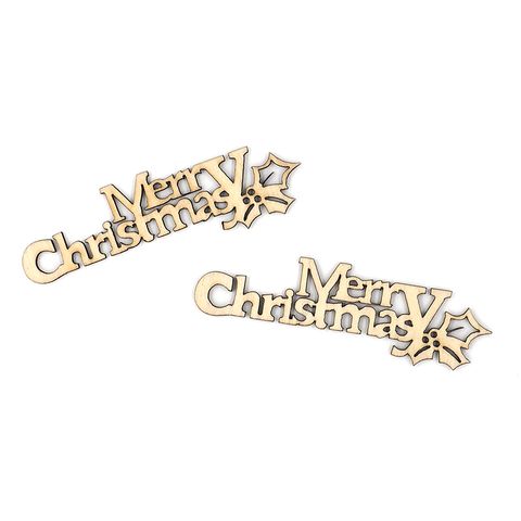 XMAS WOOD MINI MERRY CHRISTMAS 6PCS