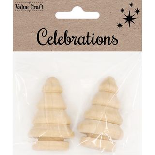 XMAS WOOD 3D CHRISTMAS TREES 2PCS