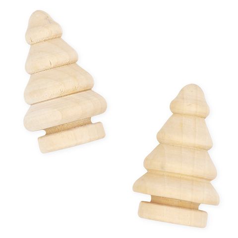 XMAS WOOD 3D CHRISTMAS TREES 2PCS