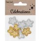 XMAS FELT GLITTER SHAPES MINI STARS 8PCS