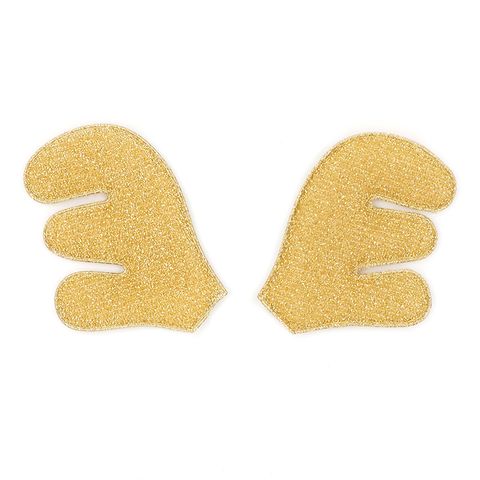 XMAS FELT SHAPES 71MM ANTLERS GOLD 4PCS