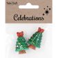 XMAS MINI RESIN CHRISTMAS TREES 2PCS