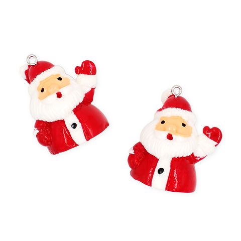 XMAS MINI RESIN WAVING SANTA 2PCS