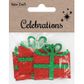 XMAS FELT GLITTER SHAPES PRESENTS 4PCS