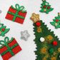 XMAS FELT GLITTER SHAPES PRESENTS 4PCS