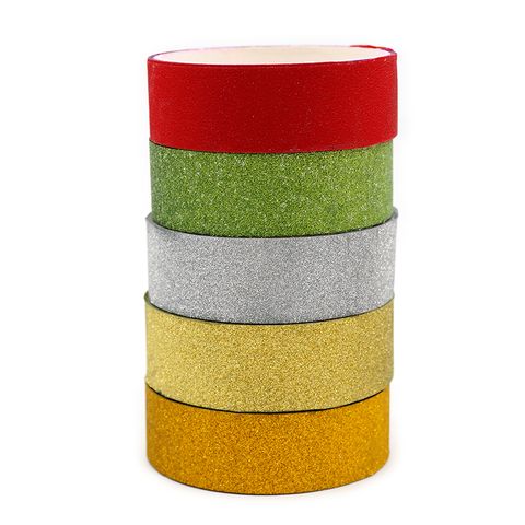 XMAS GLITTER FOIL TAPE 10M 5PCS