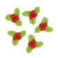 XMAS MINI POLYMER CLAY HOLLY 5PCS