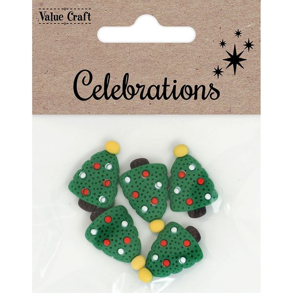 XMAS MINI POLYMER CLAY TREES 5PCS