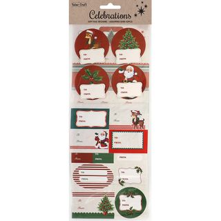 XMAS GIFT STICKERS SET TRADITIONAL 42PCS