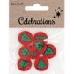 XMAS BUTTONS TREE DESIGN 20MM RED 8PCS