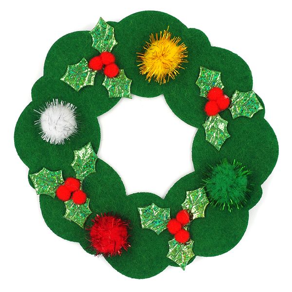 XMAS FELT WREATH CRAFT KIT 20PCS