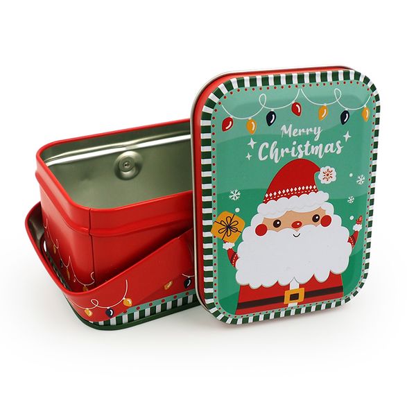 XMAS METAL BOX WITH HANDLE SANTA 1PC