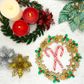 XMAS MDF 21CM LEAF WREATH 1PC