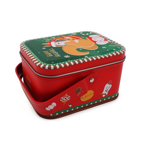 XMAS METAL BOX WITH HANDLE SQUIRREL 1PC