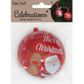 XMAS HANGING BAUBLE TIN SANTA 1PC