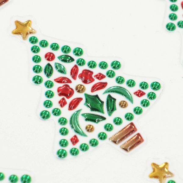 XMAS CRYSTAL STICKERS MINI TREES 1SH