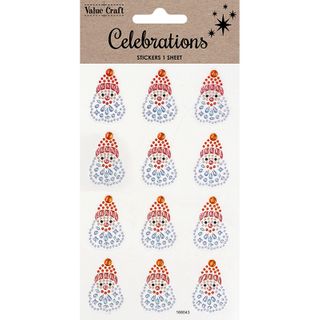 XMAS CRYSTAL STICKERS SANTA 1SH