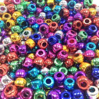 Pony Beads 9mm Metallics Multi 250g