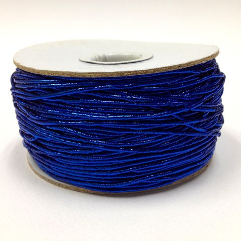 Metallic Elastic Cord 1mm Blue 100m