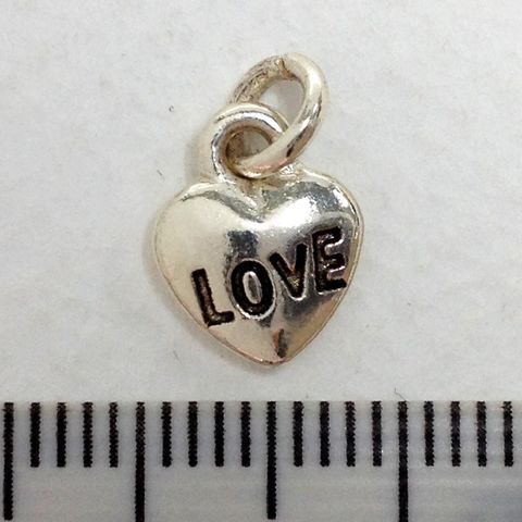 Metal Charms Heart Silver Small Pkt2