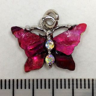 Metal Charms Butterfly Silver Med Pkt2