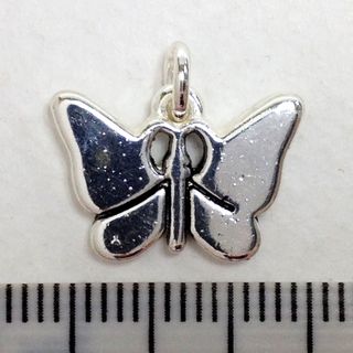 Metal Charms Butterfly Silver Med Pkt2