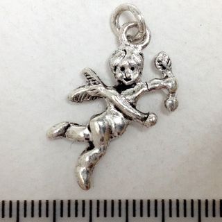 Metal Charms Cupid Silver Large Pkt2