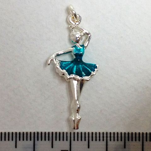 Metal Charms Ballerina Silver Large Pkt2