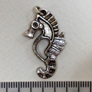 Metal Charms Seahorse Silver Large Pkt 2