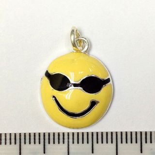 Metal Charms Smiley Face Black/Yellow