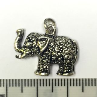 Metal Charms Elephant Silver Pkt 10