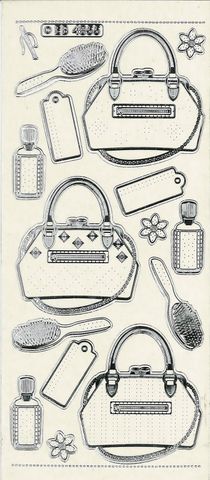Stickers Embroidery Handbag Silver/Clear