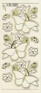 Stickers Embroidery Butterfly Gold/Clear